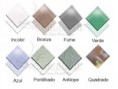 Cores de vidros disponiveis.
